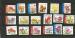 BELGIQUE - oblitr/used  - lot de 18 timbres adhsifs "fleurs"