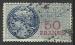France Fiscaux 1936  58, Y&T n 160, 50F, bleu, bleu fonc, carmin