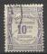 France Taxe 1908; Y&T n 44; 10c violet, recouvrement