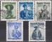 AUTRICHE 5 timbres oblitrs de 1951/52 "costumes rgionaux" 