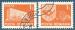 Roumanie Taxe N138 Bureau de poste - emblme des PTT 1l orange oblitr