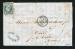 Rare lettre de Bordeaux ( Gironde 11 Juillet 1854 ) avec un n° 14Af Bleu Laiteux