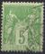 France 1898; Y&T n 106; 5c, vert-jaune, type Sage