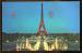 CPSM non crite PARIS  La Tour Eiffel et le Trocadro la nuit