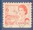 Canada n382Ad Elizabeth II 6c orange oblitr (dentel 10 sur 3 cts - sauf b)