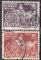 DANEMARK N 341/2 de 1951 oblitrs (srie complte) centenaire du timbre 
