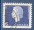 Canada N332 Elizabeth II 5c bleu oblitr (non dentel en bas)