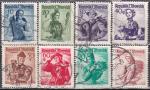 AUTRICHE 8 timbres de 1948 oblitrs entre n 740 et 753 