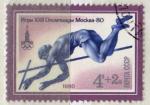 RUSSIE N 4675 o Y&T 1980 Jeux Olympiques de Moscou (IX) (saut  la perche)