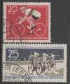 ALLEMAGNE RDA N 495 et 496 o Y&T 1960 Championnat du Monde de cyclisme
