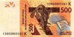 Afrique De l'Ouest Sngal 2013 billet 500 francs pick 719b neuf UNC