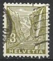 Suisse 1934 Y&T n 271; 3c olive, Lauterbrunnen (typographi)