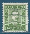 Danemark N153 Christian X 10o vert oblitr
