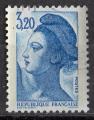France Gandon 1985 Y&T n 2377; 3,20F, bleu, Libert