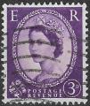 GRANDE BRETAGNE - 1952/54 - Yt n 267 - Ob - Elizabeth II 3p violet ; queen