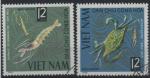 Vietnam du Nord : n 443 et 444 o oblitr anne 1965