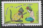 2015 FRANCE Adhsif 1171 oblitr, cachet rond, proverbe, chat