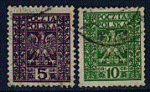 Pologne 1928 - YT 346-347 - oblitr - armoirie aigle