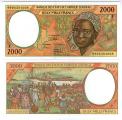 **   Rp. CENTRAFRICAINE   (BEAC)     2000  francs   1999   p-303f F    UNC   **