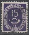 ALLEMAGNE FEDERALE N 15 o Y&T 1951-1952  Cor Postal