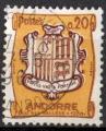 Andorre Fr. 1961; Y&T n 157; 0,20F jaune & brun, armoiries