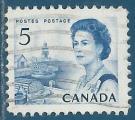 Canada n°382 Elizabeth II 5c bleu oblitéré