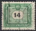 Hongrie 1953 Oblitr Used 14 Fillr hongrois noir vert fonc SU