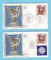 2 FDC FRANCE SOIE FAIENCE STRASBOURG 1976