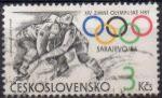 TCHECOSLOVAQUIE N° 2571 o Y&T 1984 Jeux Olympiques d'hiver à Sarajevo (Hockey su