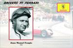 Vignette de fantaisie, automobilisme, Drivers F1 Ferrari,1956,Juan Manuel Fangio