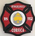 Ecusson Sapeurs Pompiers PVC SPINGHJIFOCU CORSICA CORSE rouge