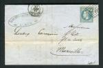 Rare lettre d'Alger ( 1870 ) - Cachet à Date Maritime ALGER BAT A VAP