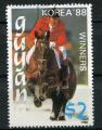 Timbre de GUYANA  1988  Obl   N 2050UB  Y&T  Equitation