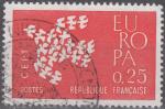 FRANCE - 1961 - Yt n 1309 - Ob - EUROPA 0,25c rouge colombe ; bird
