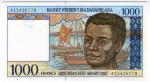 **   MADAGASCAR     1000  francs   1994   p-76a    UNC   **