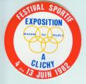 FESTIVAL SPORTIF EXPOSITION CLICHY dat 1982 / AUTOCOLLANT / sport association
