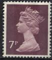 Royaume Uni 1977 Oblitr Used Queen Reine Elizabeth II 7 Penny pourpre brun SU