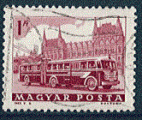 Hongrie - oblitr - bus et ville