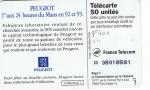 TELECARTE  F 401 970 PEUGEOT 905 1 - VOITURE DE PROFIL