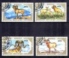 Animaux Sauvages Mongolie 1987 (7) srie complte Yv 1508  1511 oblitr used