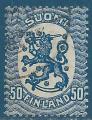 Finlande N76 Armoiries (Emission d'Helsinki) 50p bleu oblitr