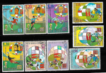 Guine oblitr football lot de 9 timbres