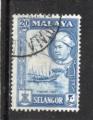 Timbre Malaisie Oblitr / Selangor / 1957 / Y&T N73.