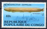 Timbre Rpublique Populaire du CONGO 1977 Obl  N 458 Y&T  Transports Zeppelins