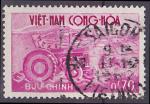 Timbre oblitr n 154(Yvert) Vietnam du Sud 1961 - Agriculture, tracteur