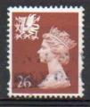 Grande Bretagne Yvert N1898 Oblitr 1996 Elisabeth II 26P Marron Pays de Galle