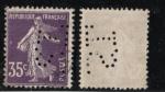 France perfo 1907; Y&T n 142; 35c violet, semeuse perfor SL