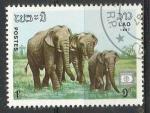 Laos 1987; Y&T n 792; 1k Faune, Elphant