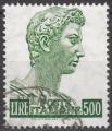 Italie - 1957 - Yt n 738a - Ob - Saint Georges 500 lires vert