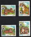 Laos 1984 Animaux Tigres (81) Yvet n 521  524 oblitr